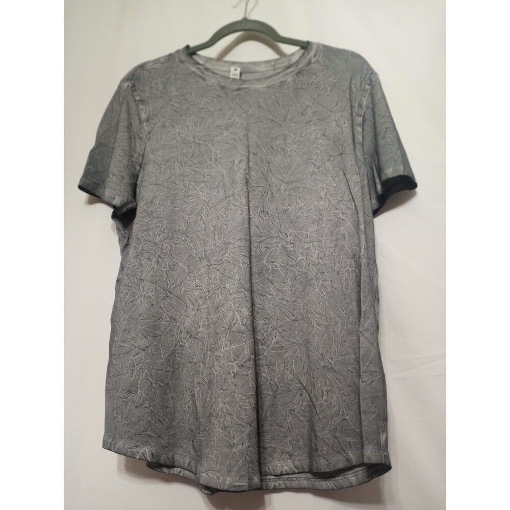 Lululemon Mens S.12. Grey Graphic Stretch Knit Short Sleeve Casual T-Shirt Top